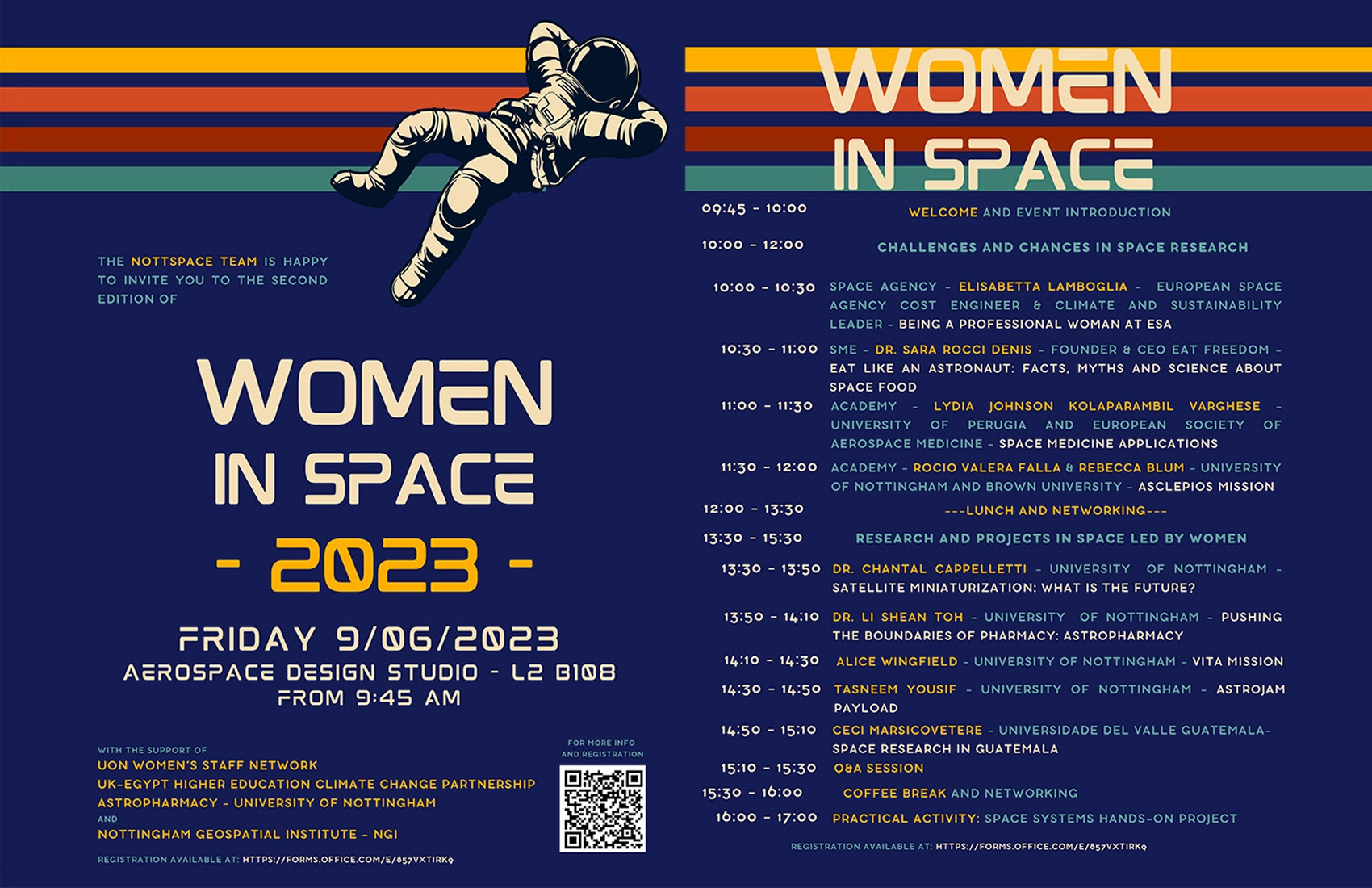 our Founder Sara at the University of Nottingham for the second edition of their Women in Space